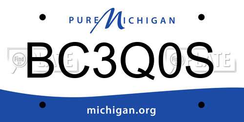 BC3Q0S Michigan License Plate