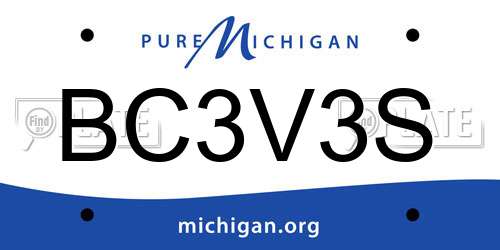 BC3V3S Michigan License Plate