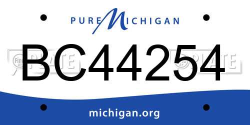BC44254 Michigan License Plate