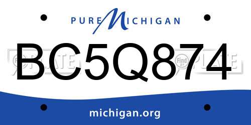BC5Q874 Michigan License Plate