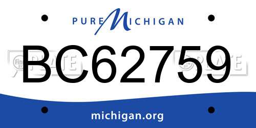 BC62759 Michigan License Plate