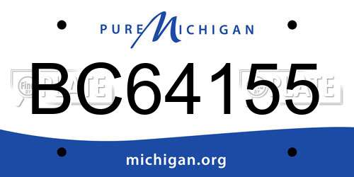 BC64155 Michigan License Plate