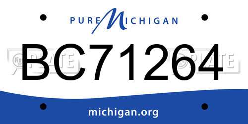 BC71264 Michigan License Plate