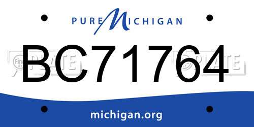 BC71764 Michigan License Plate
