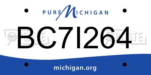 BC7I264 Michigan License Plate