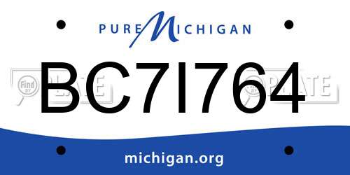 BC7I764 Michigan License Plate