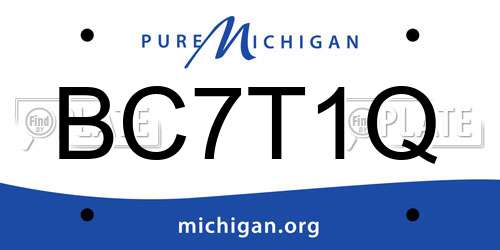 BC7T1Q Michigan License Plate