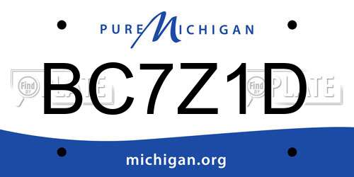 BC7Z1D Michigan License Plate