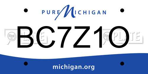 BC7Z1O Michigan License Plate
