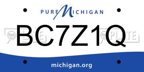 BC7Z1Q Michigan License Plate