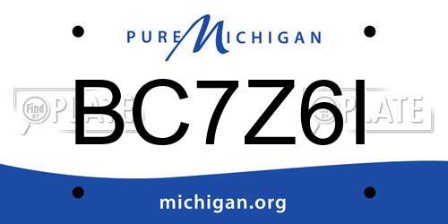 BC7Z6I Michigan License Plate