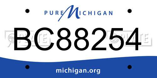 BC88254 Michigan License Plate