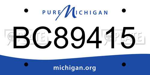 BC89415 Michigan License Plate