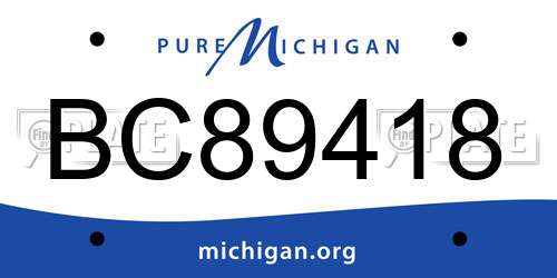 BC89418 Michigan License Plate