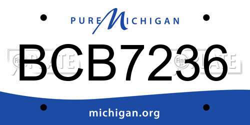 BCB7236 Michigan License Plate