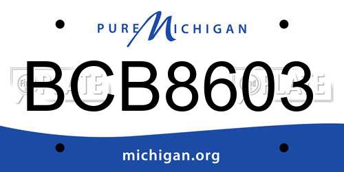 BCB8603 Michigan License Plate