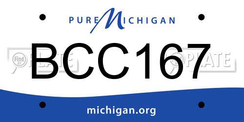 BCC167 Michigan License Plate