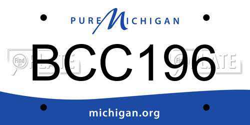 BCC196 Michigan License Plate