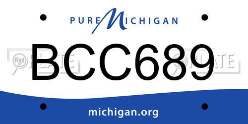 BCC689 Michigan License Plate