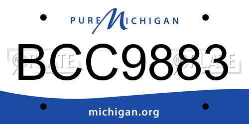 BCC9883 Michigan License Plate