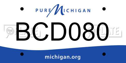 BCD080 Michigan License Plate