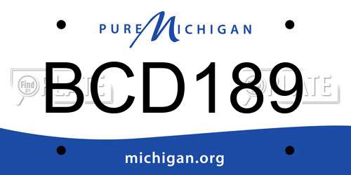 BCD189 Michigan License Plate