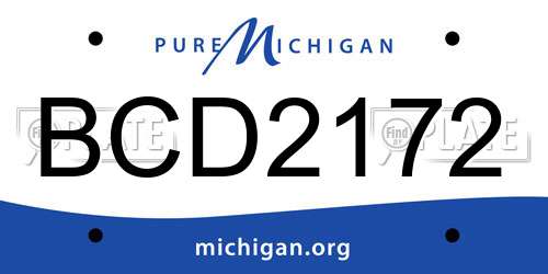 BCD2172 Michigan License Plate