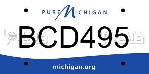 BCD495 Michigan License Plate