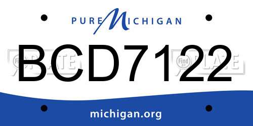 BCD7122 Michigan License Plate