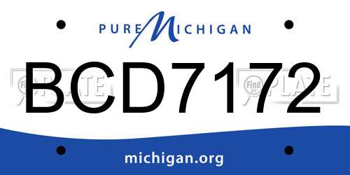 BCD7172 Michigan License Plate