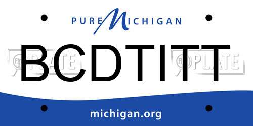 BCDTITT Michigan License Plate