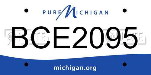 BCE2095 Michigan License Plate