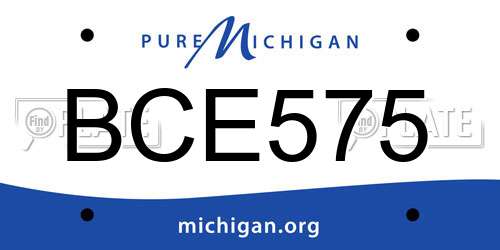 BCE575 Michigan License Plate