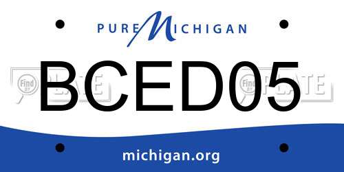 BCED05 Michigan License Plate