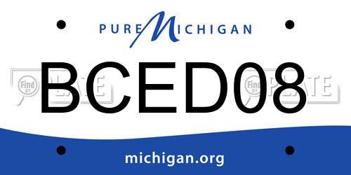 BCED08 Michigan License Plate