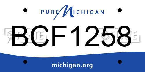 BCF1258 Michigan License Plate