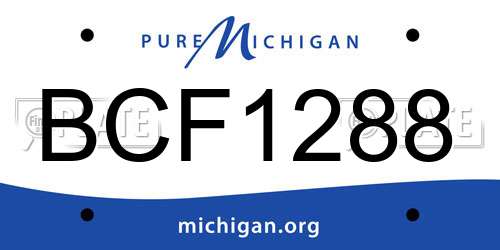 BCF1288 Michigan License Plate