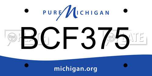 BCF375 Michigan License Plate