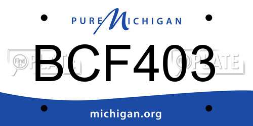 BCF403 Michigan License Plate