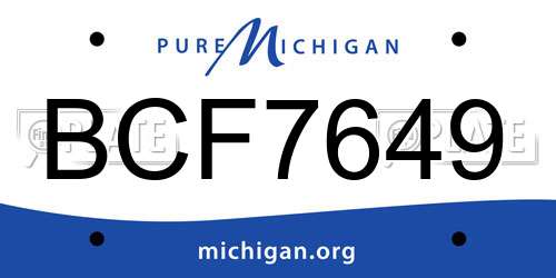 BCF7649 Michigan License Plate
