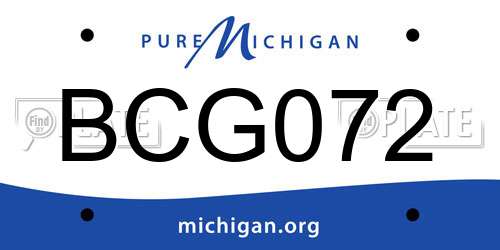 BCG072 Michigan License Plate