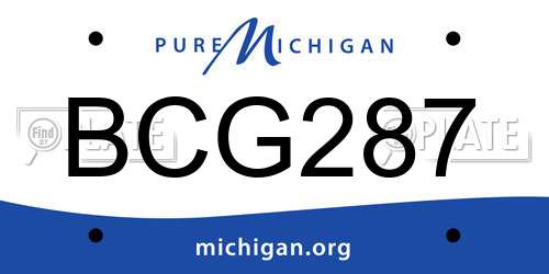 BCG287 Michigan License Plate