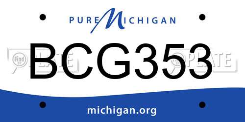 BCG353 Michigan License Plate