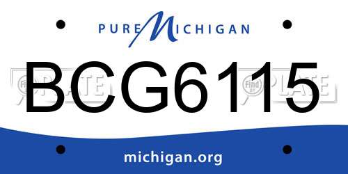 BCG6115 Michigan License Plate