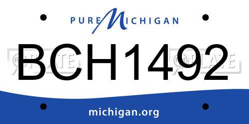 BCH1492 Michigan License Plate
