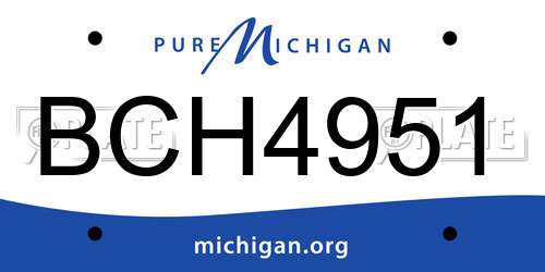 BCH4951 Michigan License Plate