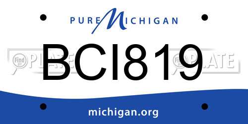 BCI819 Michigan License Plate