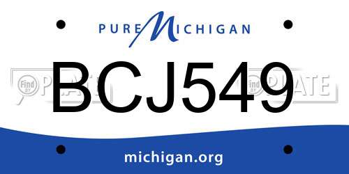 BCJ549 Michigan License Plate