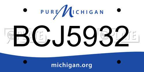 BCJ5932 Michigan License Plate