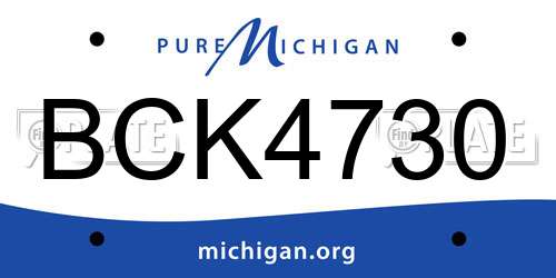 BCK4730 Michigan License Plate